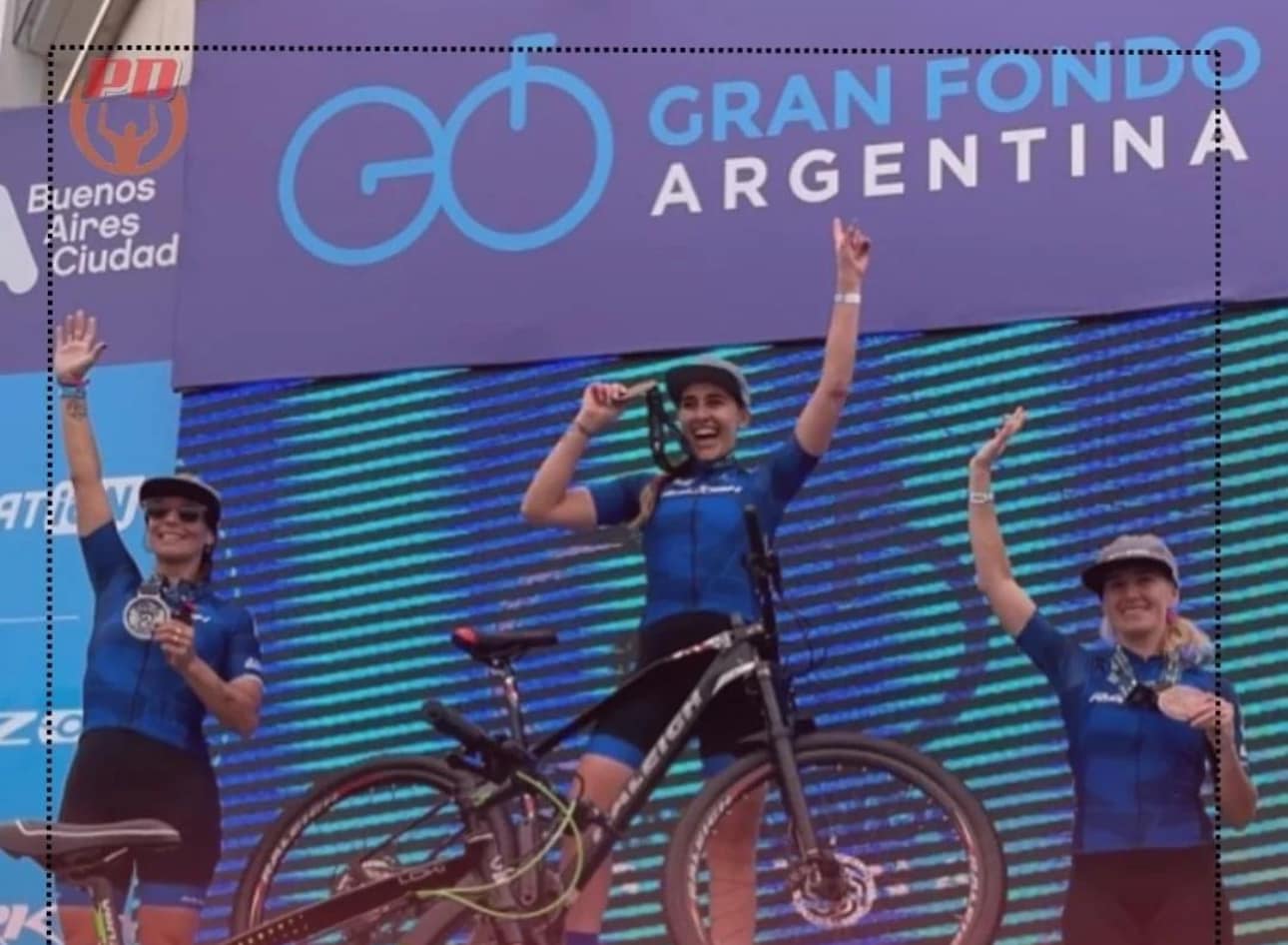 María Marta Rodríguez en el podio del Gran Fondo Argentina