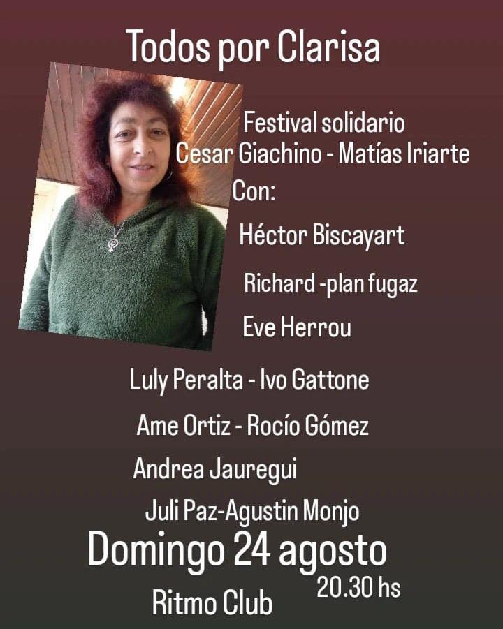 Festival solidario en  apoyo a Clarisa Sosa