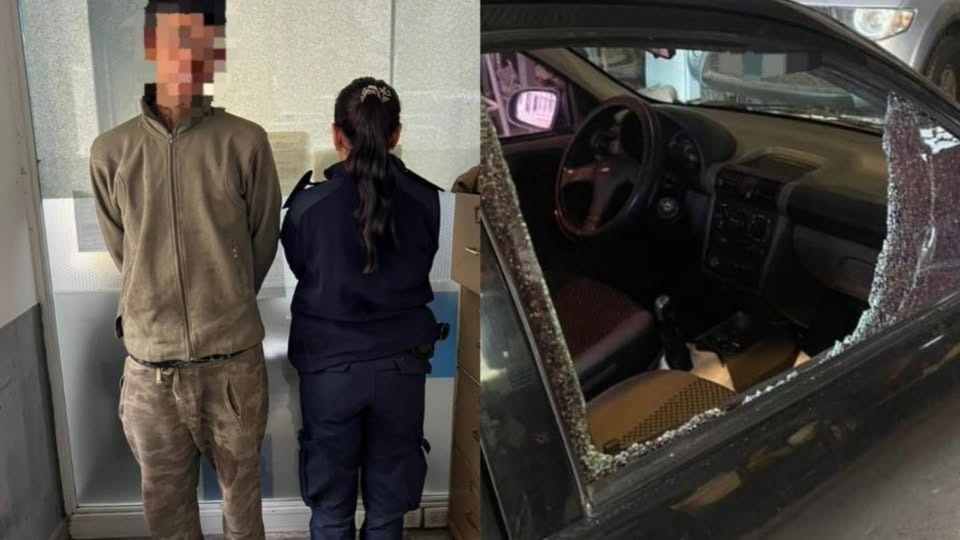 Rompió el vidrió de un auto,  robó una notebook y a los  pocos minutos lo detuvieron