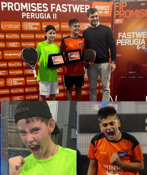 Hazaña pergaminense en Italia: Benvenutto y Lencina campeones del FIP Promises Perugia de Pádel 