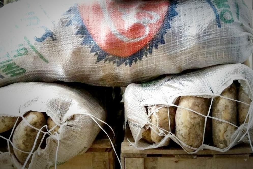 Una joven mujer amenazó al  sereno y se llevó una bolsa  de papas de una verdulería 