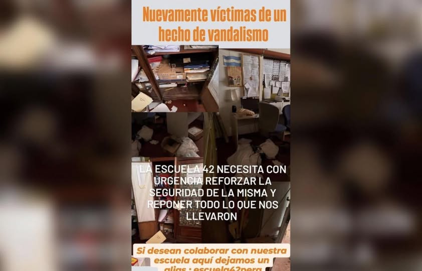 La Escuela 42, vulnerable y conmocionada tras un nuevo robo, pide ayuda a los pergaminenses