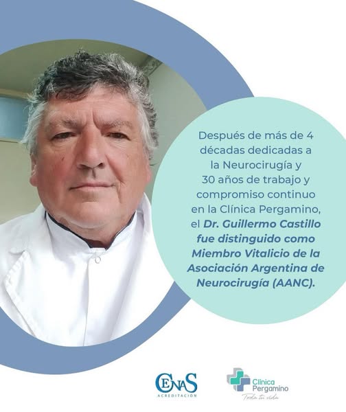 Guillermo Castillo fue distinguido como Miembro Vitalicio de la Asociación Argentina de Neurocirugía