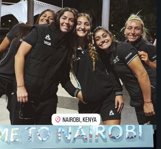 Las Yaguaretés, con Francesca Iacaruso, ya están en Nairobi y tuvieron su primer entrenamiento