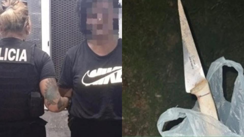 Ataque salvaje: le apoyó un cuchillo  en el cuello a un hombre en silla  de ruedas, lo golpeó y fue detenida