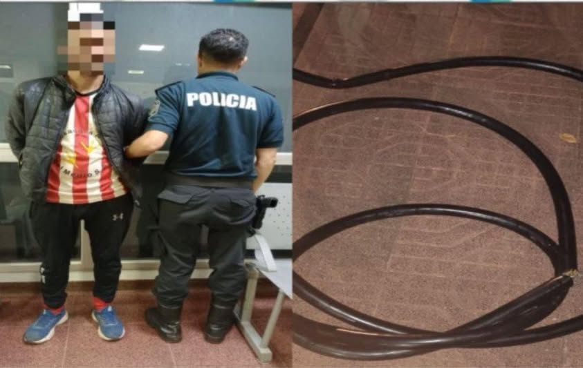 Aprehenden a un hombre con un tramo de fibra óptica en barrio norte