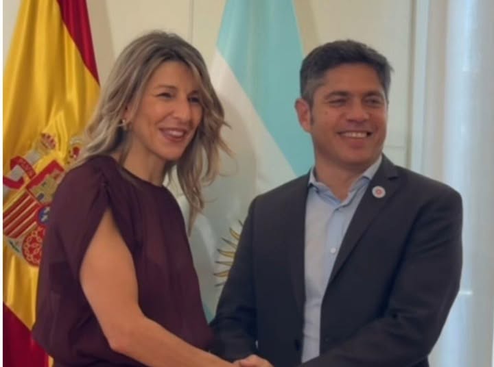 Kicillof se reunió con la vicepresidenta de España y analizó políticas laborales