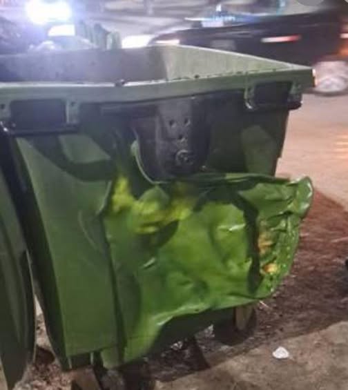 Cuatro menores aprehendidos por daños en un contenedor