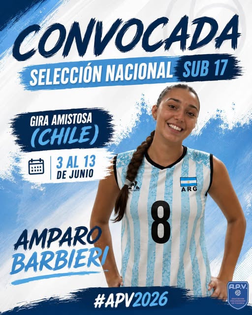 Amparo Barbieri, convocada a la Selección Argentina Sub 17