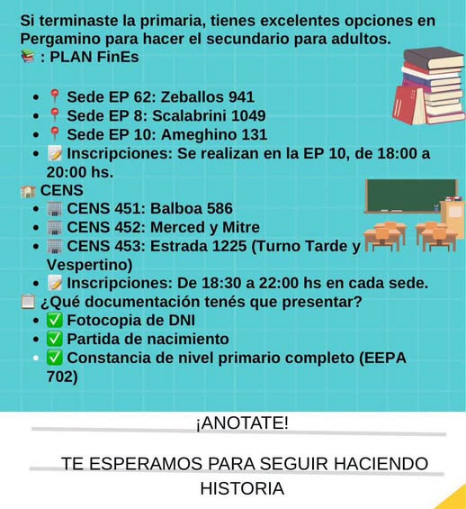 La educación no tiene edad: abren la inscripción para que los adultos completen la Primaria